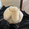 Women's Fur Shoulder Bag and Purse Luxury Fur Shoulder Bag Party Clutch Crossbody Bag for Dinner