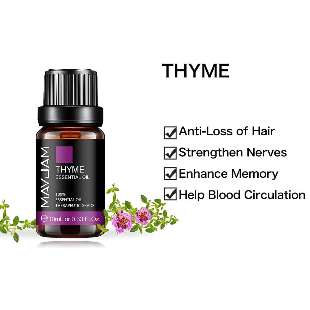 MAYJAM 10ml/30ml/100ml Thyme Pure Plant Extract Essential Oil Anti-Loss of Hair Enhance Memory Help Blood Circulation Natural Aroma Oil