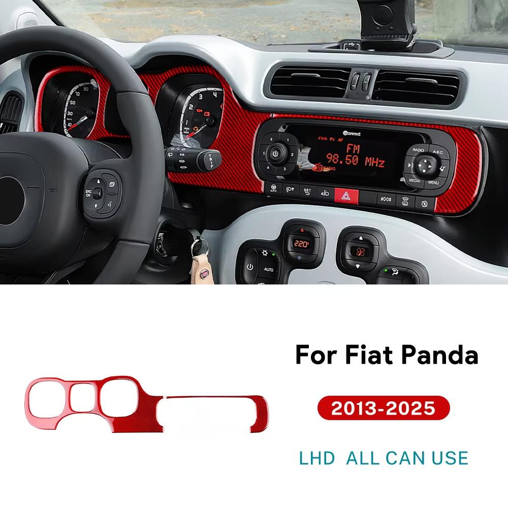 Real Soft Carbon Fiber Sticker For Fiat Panda 2013-2019 2020 2025 2025 2025 2025 2025 LHD RHD Car Air Outlet Instrument Panel