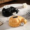 Creative Cartoon Orange Cat Shaped Tissue Box Coffee Table Desk Decoration Ceramic Tissue Box Bedside Table Paper Towel Case