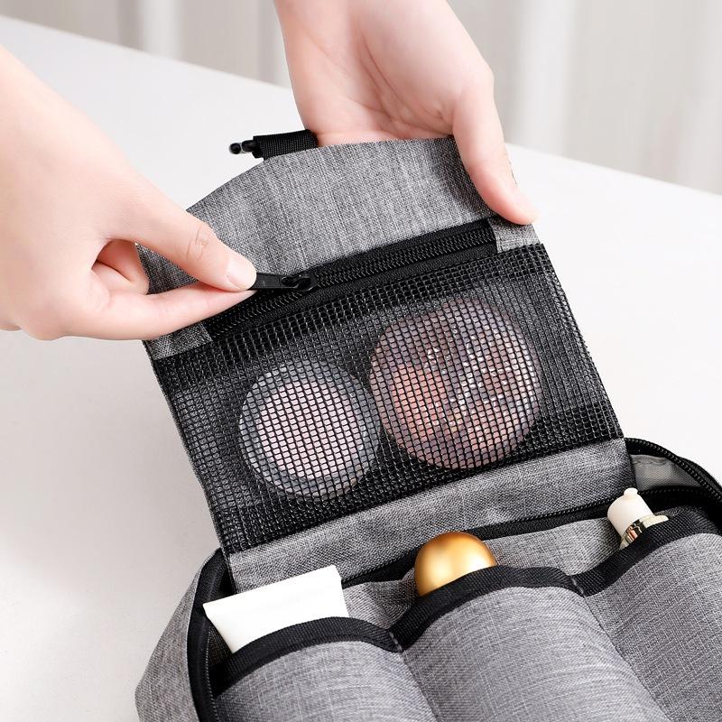 Kompakte Reise-Kosmetiktasche mit Nass-Trocken-Trennung, geeignet für Geschäftsreisen