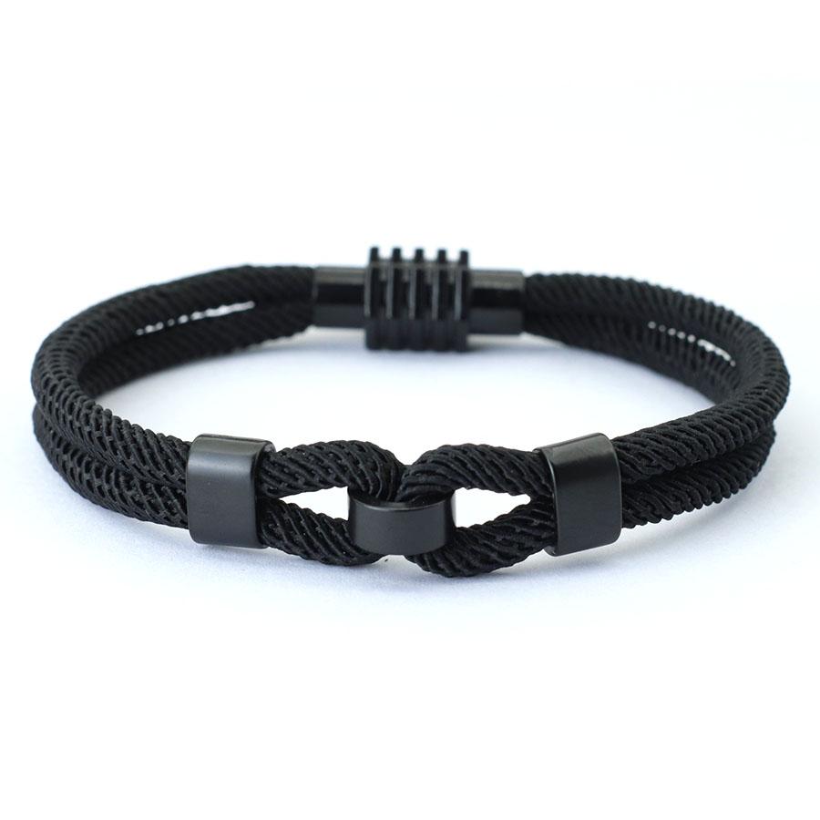 

Noter Stylish Men String Bracelet Selected High Quality 4mm Rope Absorb Sweat No Deformation Or Fading Versatile Accessories 18.5(7.3in) чёрный