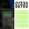Glow in The Dark Adhesive Decals Number Stickers, Luminous Self-Adhesive House Numbers for Visible Green Light Mailbox Door Wall, Emergency Guide Home