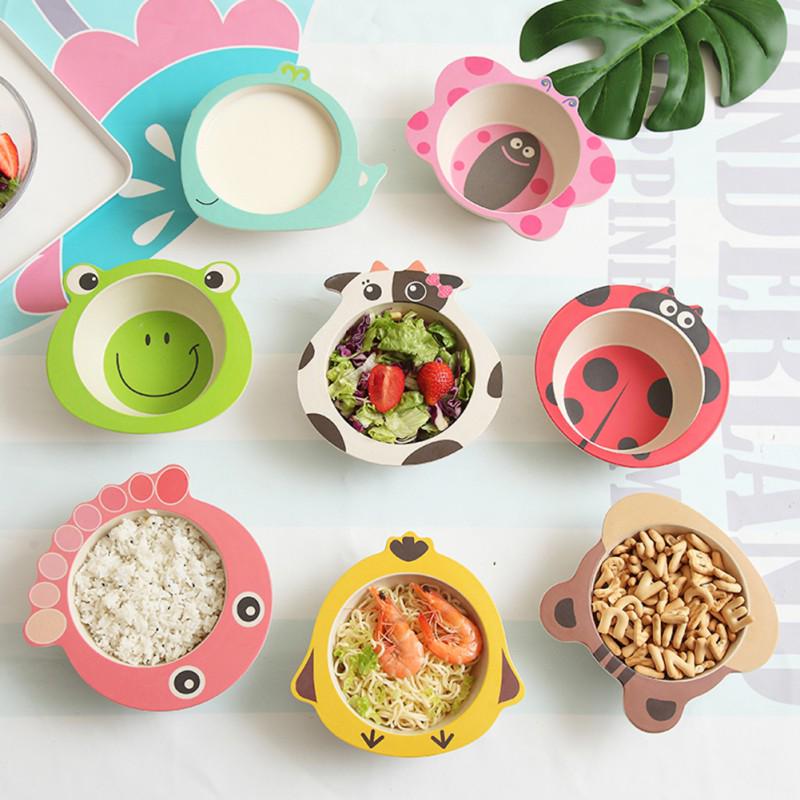 

Детская посуда из бамбукового волокна, миска, креативная детская миска с рисунком животных, миска для защиты от падения для детского сада