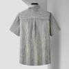 Dibenze Men's Plus Size Striped Short Sleeve Shirt