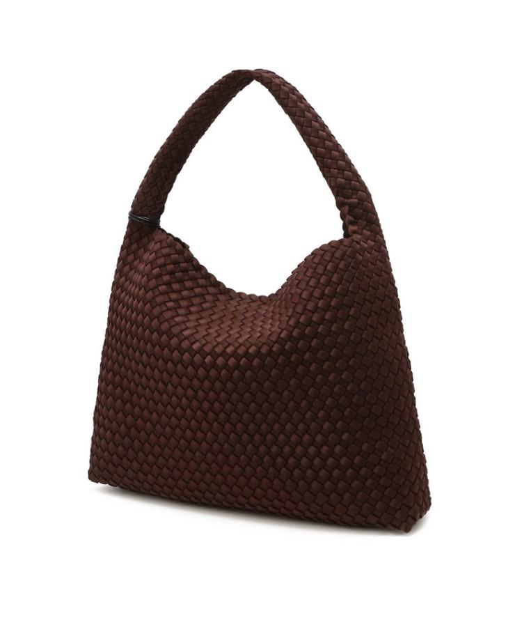 Athe Vanessabruno Dark Brown Neoprene Weaving Shoulder Bag L Aaba6E851W3