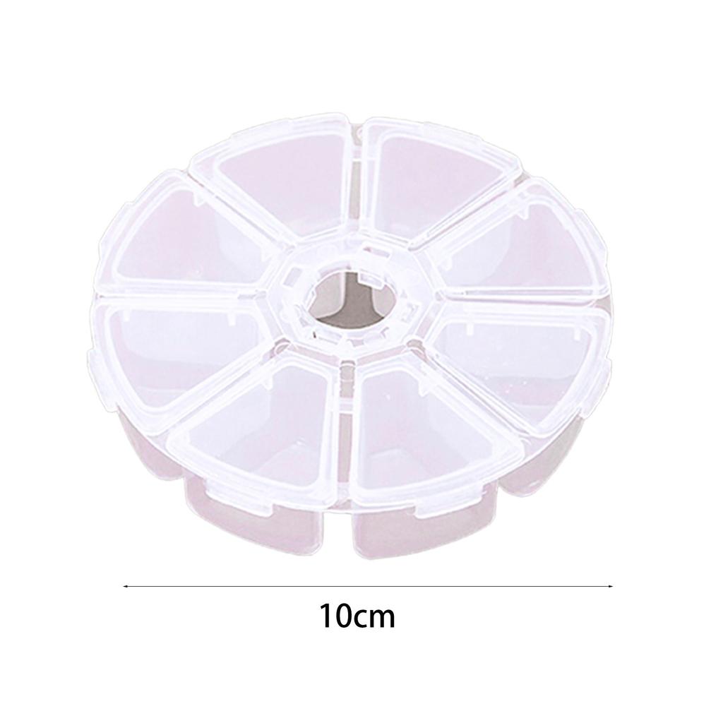 Round Guitar Picks Jewel Fishing Case Storage Medicine Box 8 Grids Container