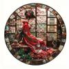 2d Flat 20*20cm, Round Wooden Wall Sign Art, Japanese Kimono Decorative, Entrance Decor Gift, Home Crafts, for Bar, Cafe, Club, Home, Room Wall Decor.