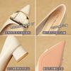 New fashion show thick heel pointed metal buckle comfortable versatile shallow mouth women's high heels