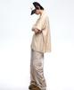 Aleseuseussi Wrinkle Mixed Stripe Cargo Pants - Beige