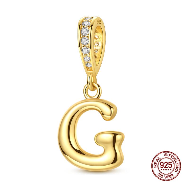 New In Original Charms Copper 26 Golden Letters A-Z Charm Bead Fit 3Mm Original Bracelet For Womens Diy Fashion Jewelry Gift