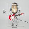 Microphone Robot Lamp Statue Industrial Table Lamp, Retro Steam Punk Robot Lamp Decor Night Light Creative Fun Desk Lamp for Home Office Desk