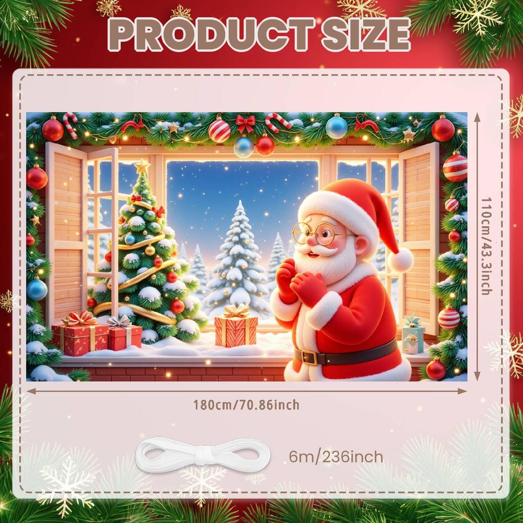 Xmas Backdrop Gold Ornament Holiday Background Festive Banner Red Bow Noel Backdrop For New Year Eve Home Indoor Christmas Photo