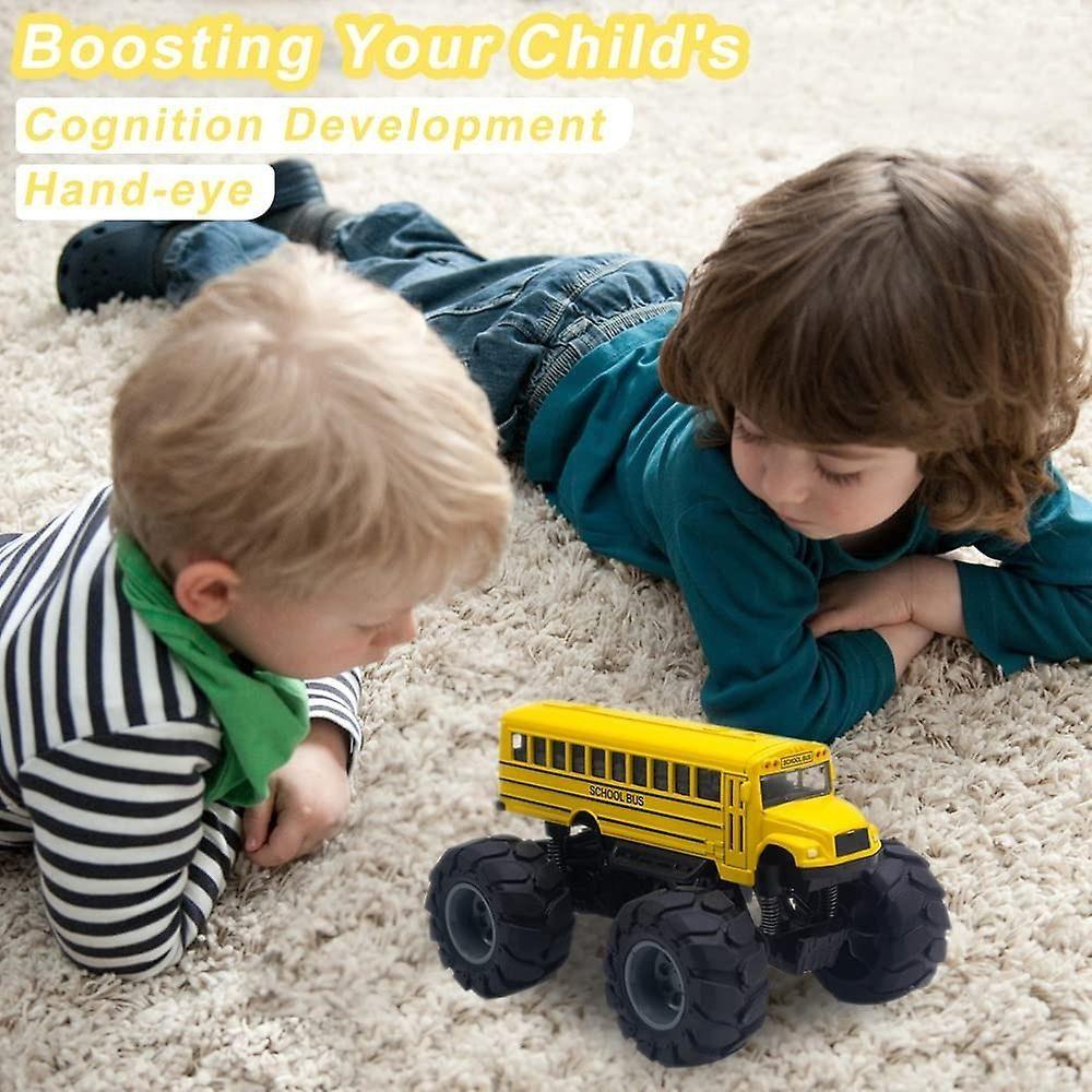 Simulation Pull Back Car Toy Die Cast Metal School Bus Vehicles Toys School Bus Model  Boys Girls