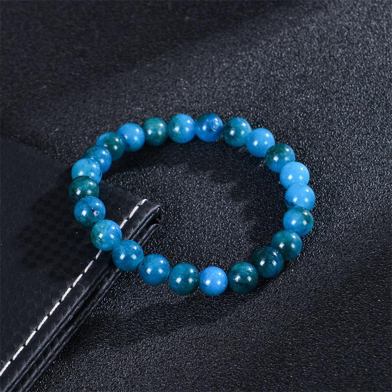 Apatite Sunstone Elastic Bracelet - Natural Agate Crystal Beads