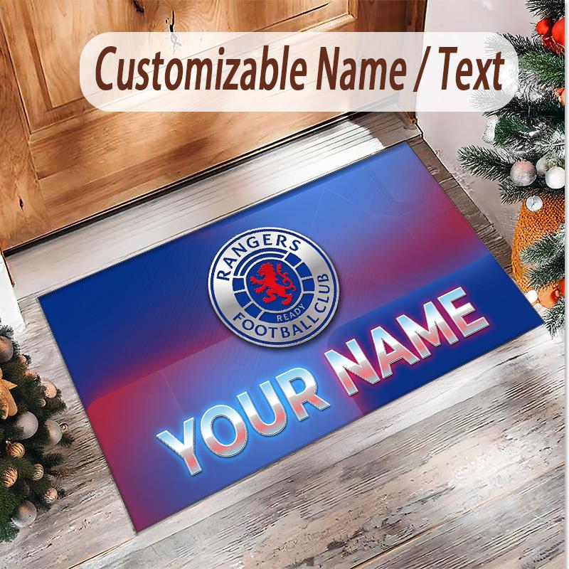 Personalisierter Kristall-Samt-Teppich Rangers FC Muster Rutschfester Bodenläufer