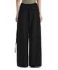 Teulimingbeodeu Side Strap Set-Up Wide Pants [ Black ]