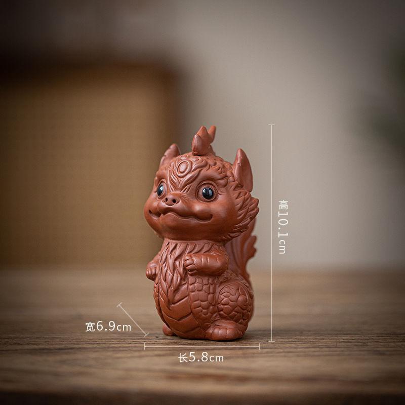 Miniature Dragon Statue Tea Pet Ornament Desktop Tea Decoration Tea Accessories for Farmhouse Office Garden Bookcase Apartment