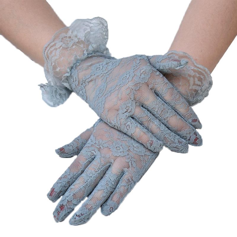 1 pair of transparent short retro hollow finger gloves clothing accessories sexy lace gloves