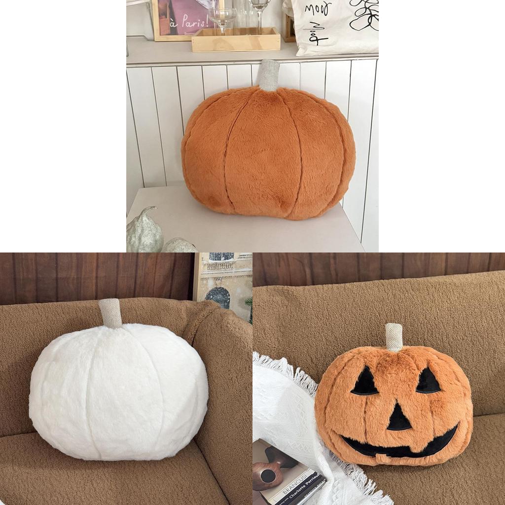 Pumpkin Halloween Cushion With Faux Bunny Fleece For Home Decor And Fall Festivities