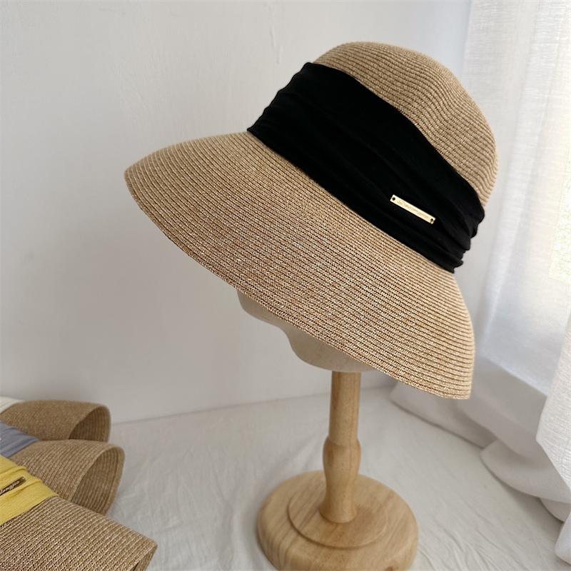 Hat Women's Summer Sunscreen Sun Hat Fisherman Straw Hat Bowler Hat Seaside Beach Hat Travel Breathable