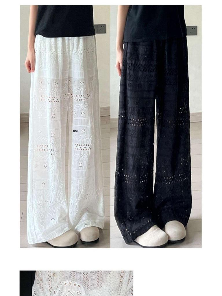 Women's Chic 2026 Lace Hollow Drape Wide-Leg Summer Pants