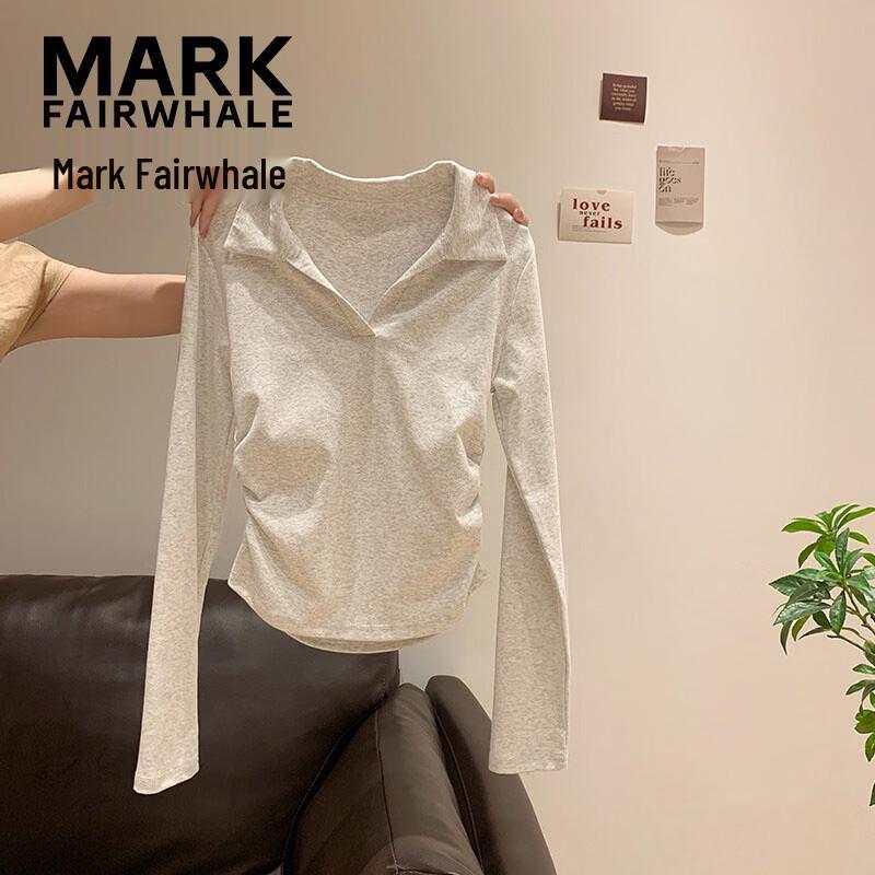 Mark Fairwhale Women's Polo Neck Long Sleeve Slim Fit Pleated Top