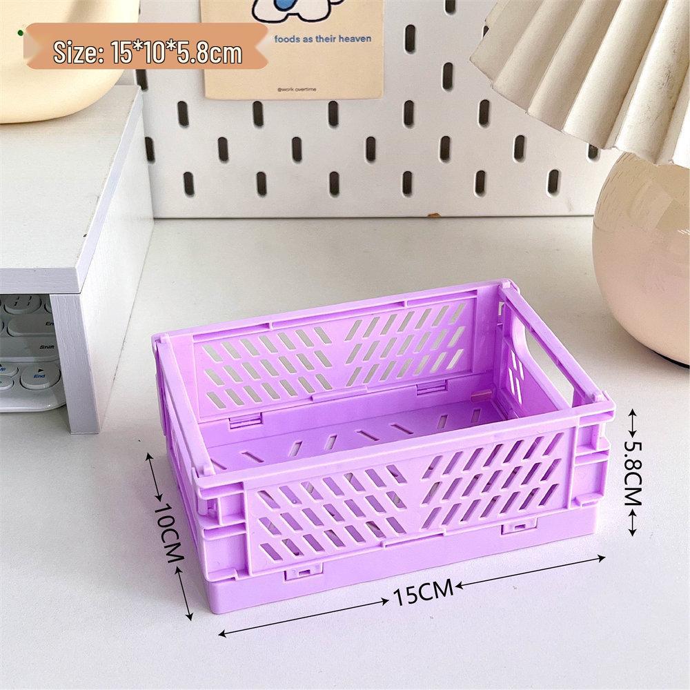 Foldable Desktop Storage Basket for Stationery and Books