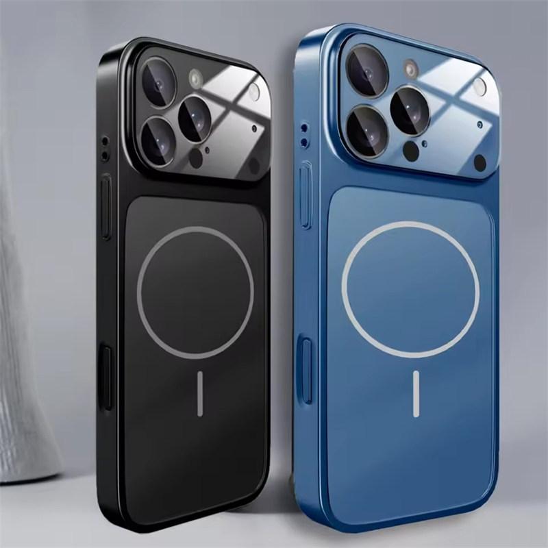 Glass Nano Matt Deksel For iPhone 17 Air 16 15 14 13 Pro Max 17Pro Magnetisk For Magsafe Trådløs Lading Armor Funda