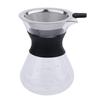 Coffee Maker, 7oz Glass Carafe and Reusable Stainless Steel Permanent Filter Manual Dripper