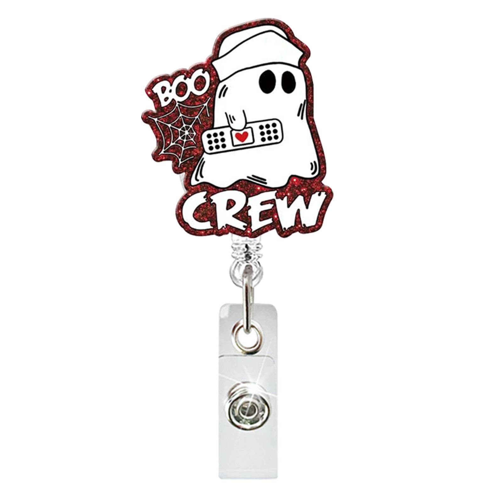 

ID Card Holder Acrylic Badge Holder Retractable Badge Reel Decorative ID Badge Clip For Doctor Office Nurse