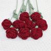 1/5/9pcs Hand Knitted Fake Rose Flowers Crochet Woven Rose Flower Bouquet  Mother's Day