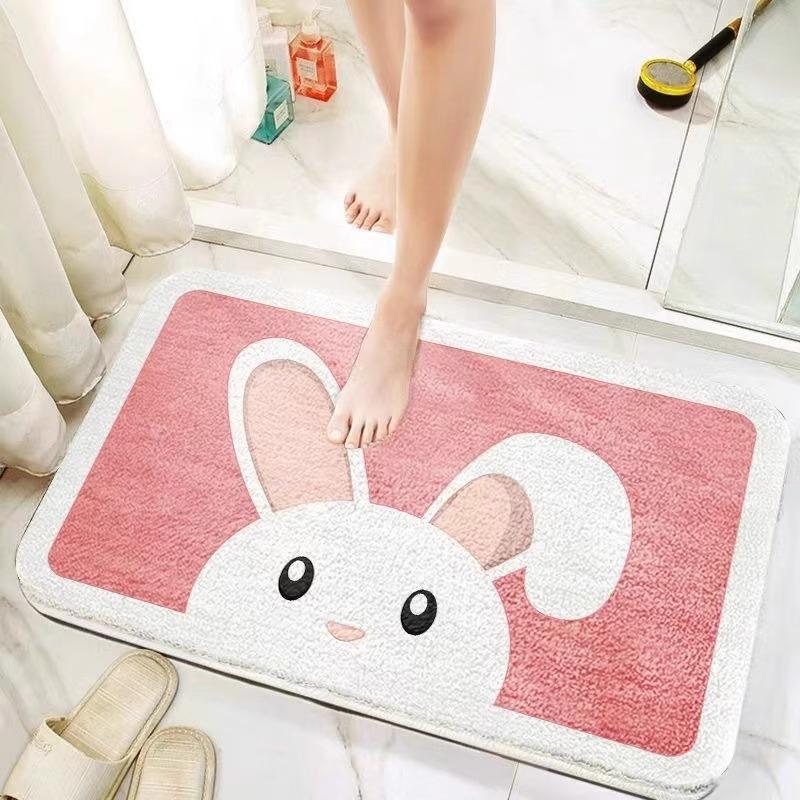 Cartoon einfache Heimfußmatte Imitatkashmir Wasseraufnahme rutschfest Badezimmereingang Badezimmertürmatte Fußmatte