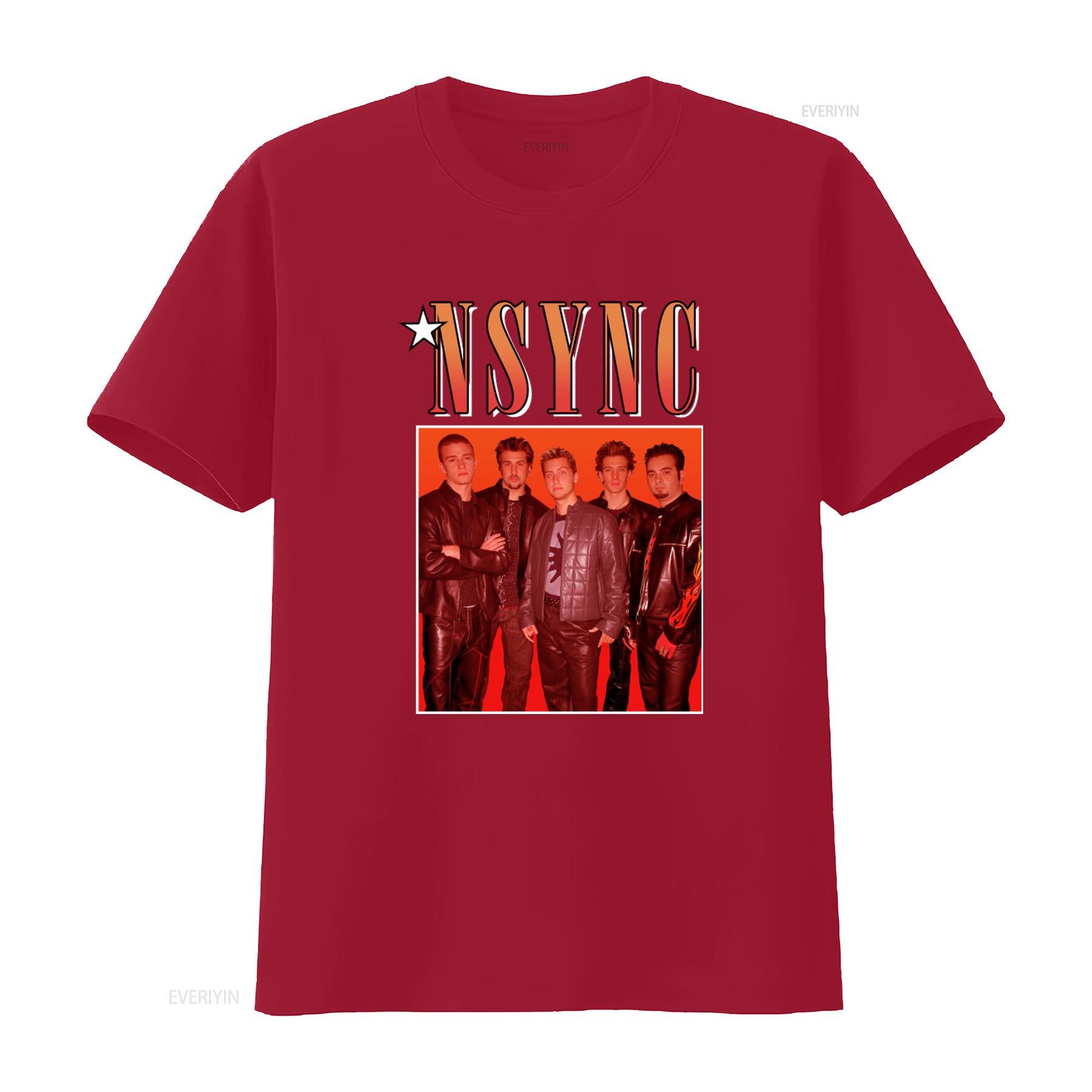 

Vintage NSYNC Band Photo T Shirt for Men Retro Style Pop Music Fan vintage Washed Unisex homme Breathable S