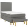 VidaXL Lit à sommier tapissier avec matelas Gris foncé 90x200 cm Tissu - Modèle 3136966