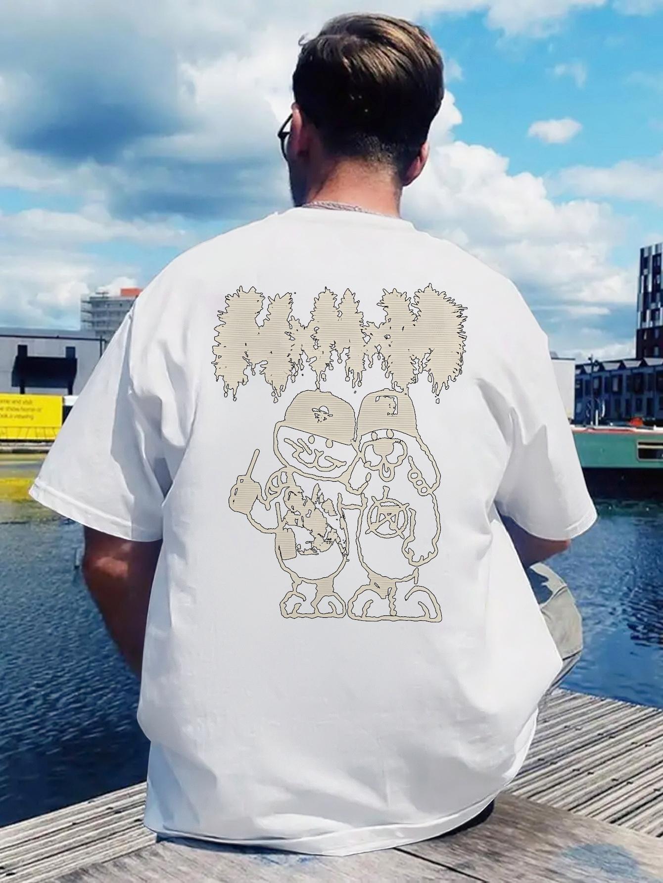 One Retro Rock Band Print T-shirt with Round Neck S