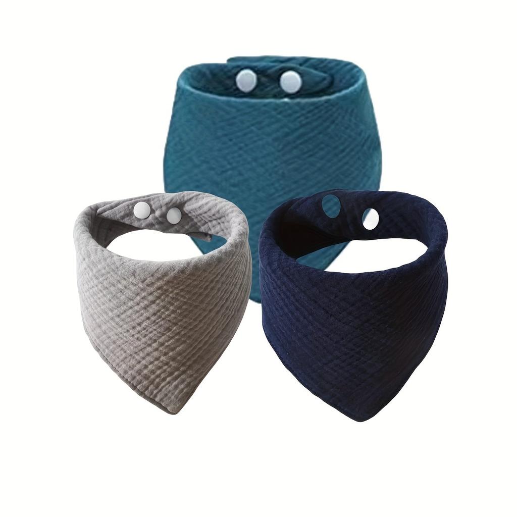 3pcs Soft Burp Towels, Muslin Six-layer Gauze Bibs Soft Feeding Bibs Cotton Crepe Triangle Bib - For Babies & Toddlers Drool Bib