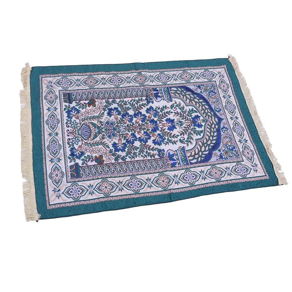 Pray Rug Thick Soft Embroidered Praying Mat with Tassel for Women Men Children Meditation