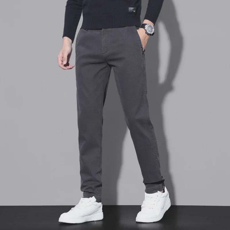 Men's Spring Korean Slim Straight Casual Elastic Pants