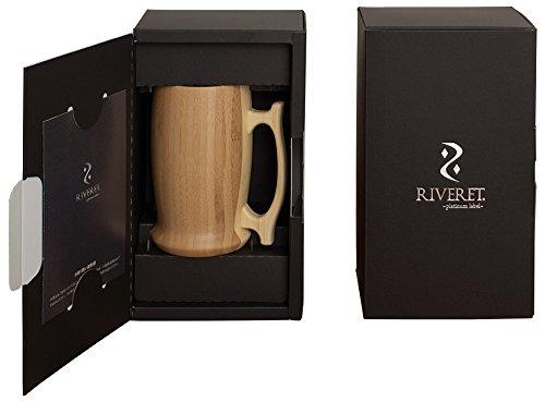 RIVERET RV-204B Beer Mug, 500ml, Dishwasher Safe, Brown