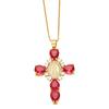 Light Zircon Cross Necklace Retro European Style Crucifix Pendant Chain  Church