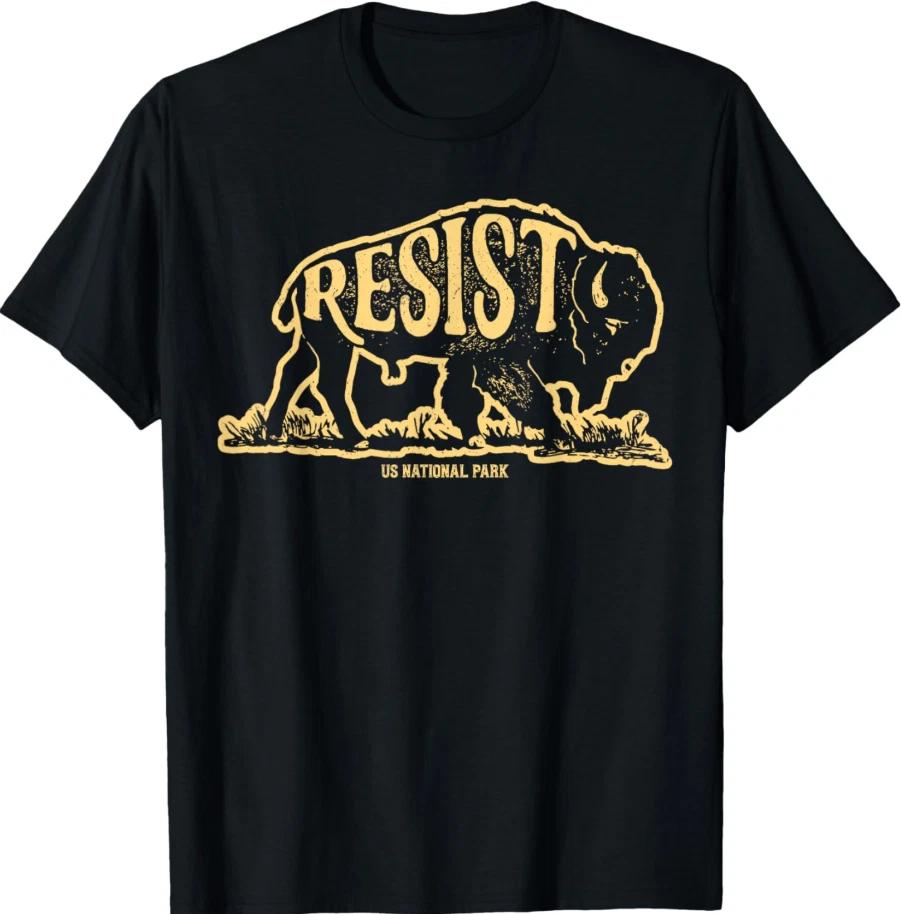Alt US National Park Resist Service T-Shirt | Bison Buffalo Graphic Tee Unisex XS