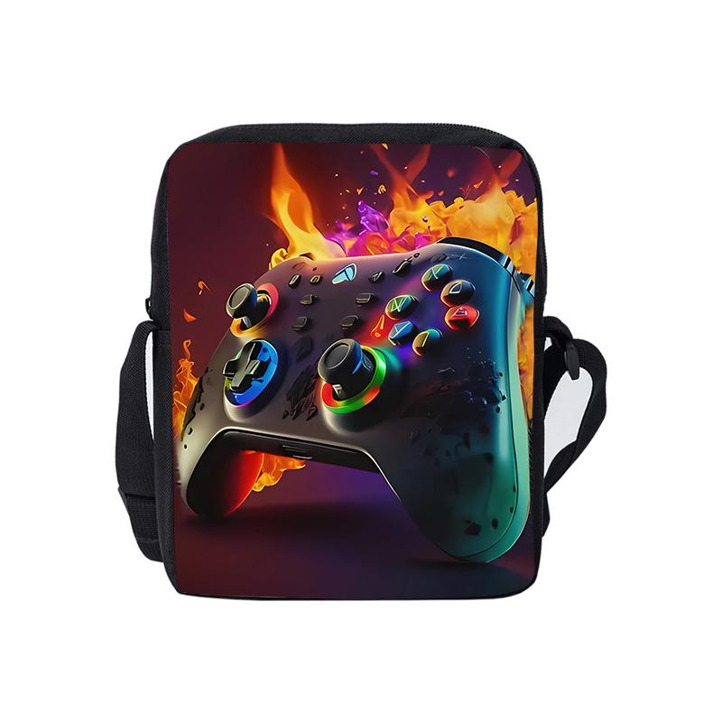 Borsa a Tracolla Singola Quotidiana con Design Gamepad per Bambino/Bambina Migliori Regali Borsa a Tracolla Casual Piatta 2D Cartoon