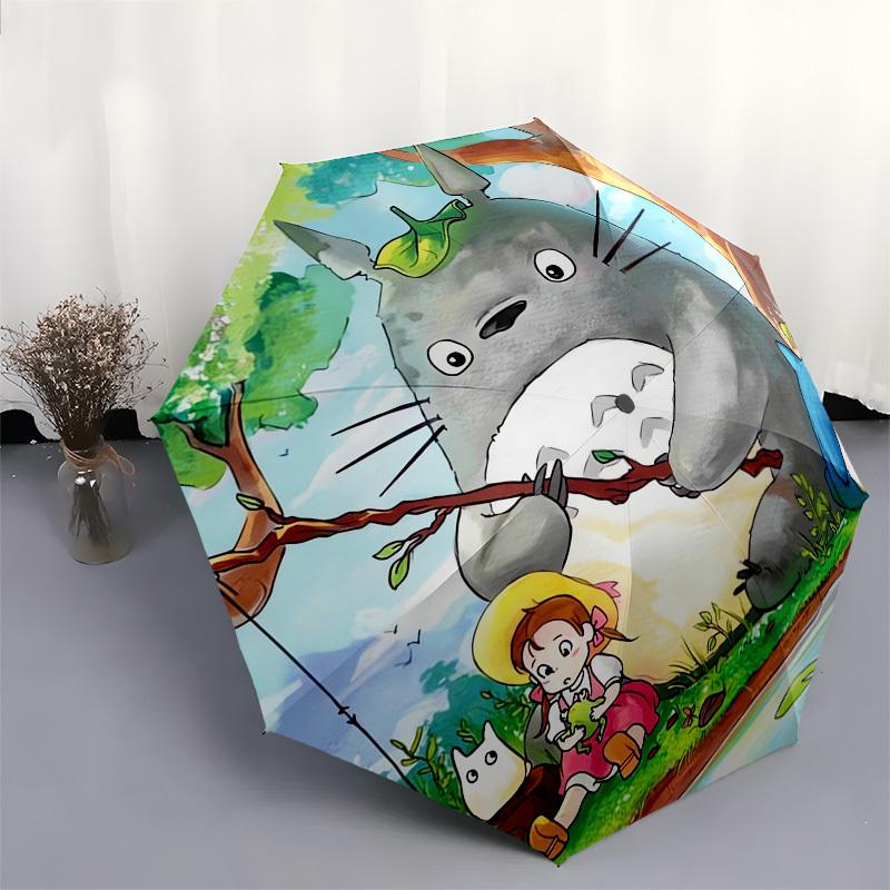 1pz Totoro, Ombrello di Alta Qualità a Tema Foresta, Ombrello ad Apertura e Chiusura Automatica, Ombrello Multifunzionale G0811097