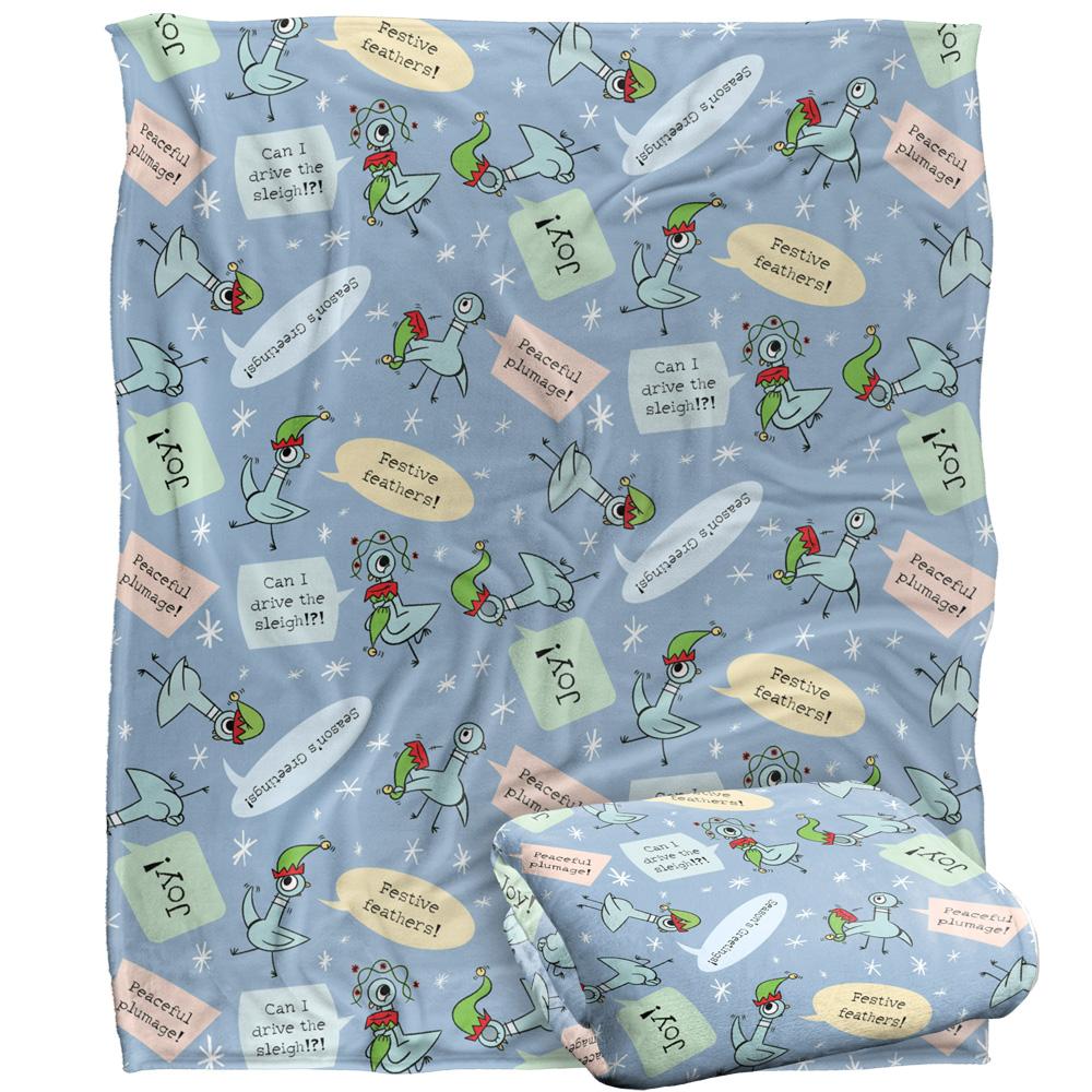 The Pigeon Dont Let Drive The Joy Silky Sleigh Supersoft Blanket
