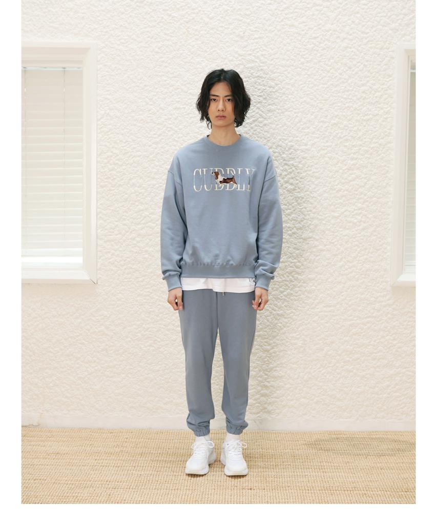 LEEJEE Unisex Logo Jogger Pants Sky Blue
