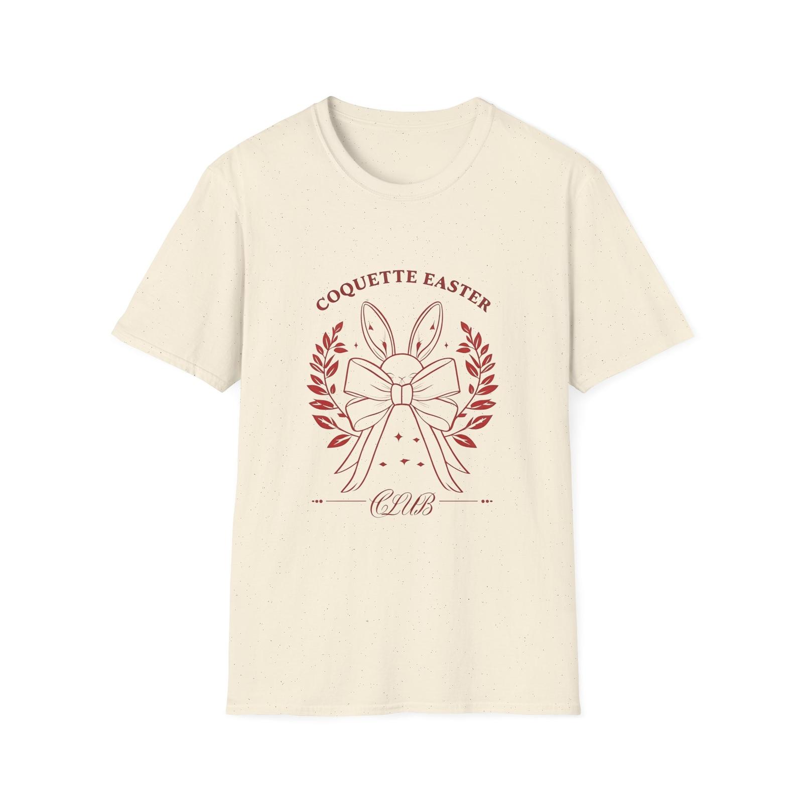 Coquette Easter Bunny Club T-Shirt - Spring Fashion, Cute Easter Top, Unisex Tee XL
