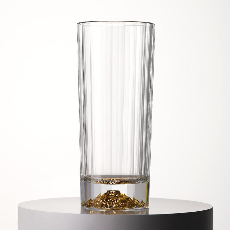 vertical pattern crystal glass high value creative beer cup hotel household simple heat-resistant green tea cup water cup