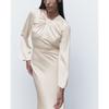 Casual Backless Silk Satin Texture Dress