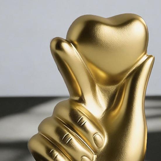 Yousheng Heart Hand Gesture Sculpture Romantic Desktop Love Ornaments for Living Room Home Table Decor Valentine Day Wedding Gifts